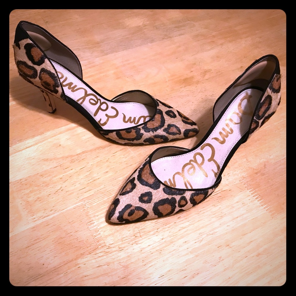 Sam Edelman ‘OPAL’ d’Orsay LEOPARD Heels SZ 8.5